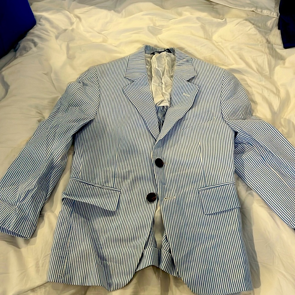 Brooks Brothers Boys Seersucker Sport Coat size 10